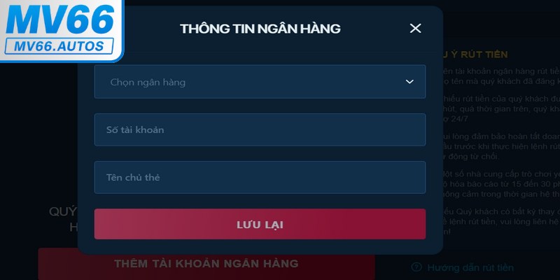 Rút tiền MV66 cho phép chuyển đổi toàn bộ tổng tiền thưởng